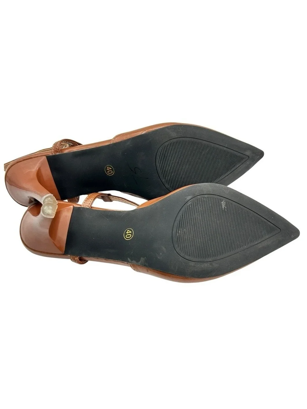 Women's Browm Pointed Toe Slingback Heels Size 9.5